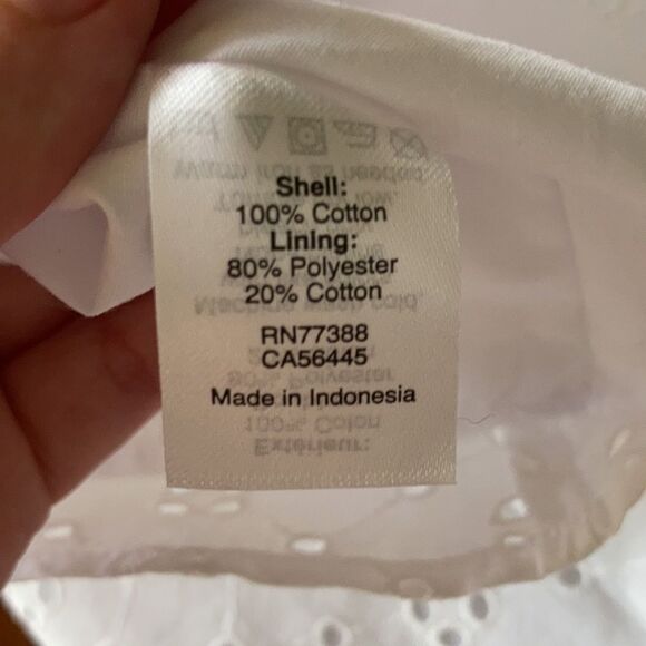 NEW J. Crew White Eyelet Off the Shoulder Dress Small S J0976 Chic Preppy NWT - Picture 11 of 11